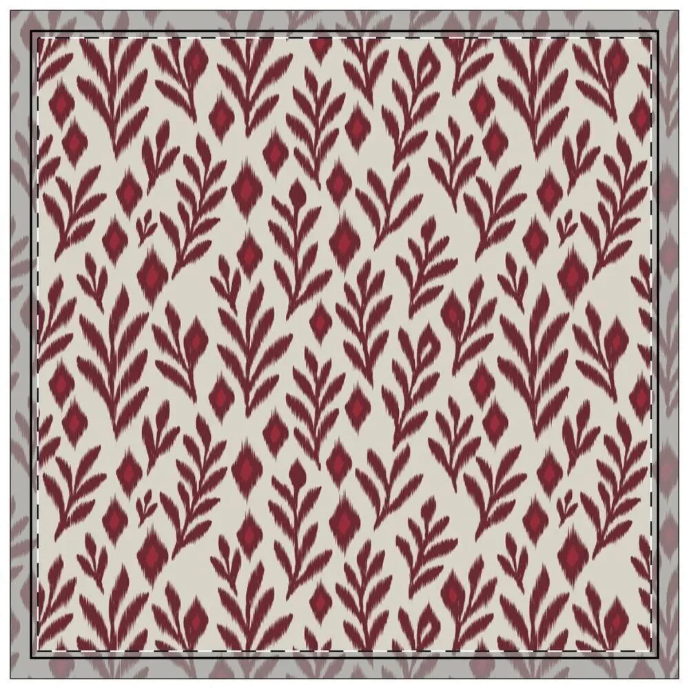 NWT Porter Anna- Crimson & Cream  Cotton Napkin 4-set, Laurel